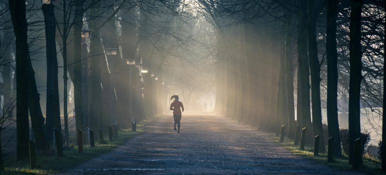 Someone jogging.