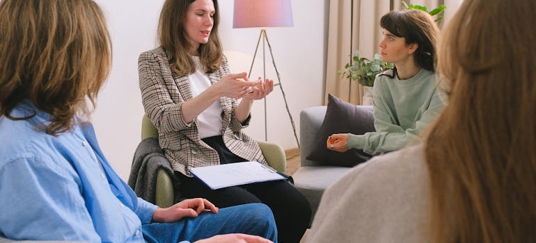 A group of women on the therapy