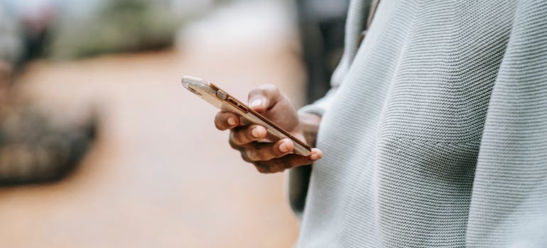 A person holding a phone