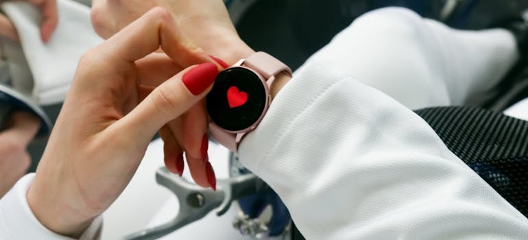A heart on the smartwatch