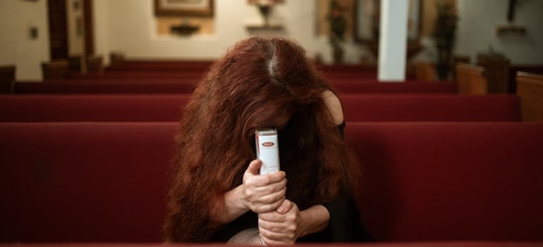 A woman praying