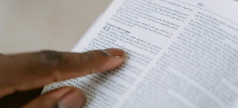A person reading Bible