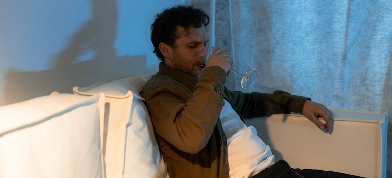 A man drinking