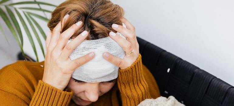 A person having a headache