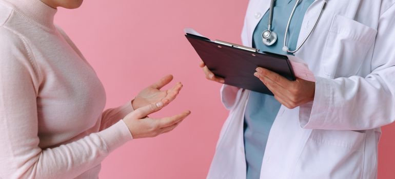 Doctor discussing medication options with a person